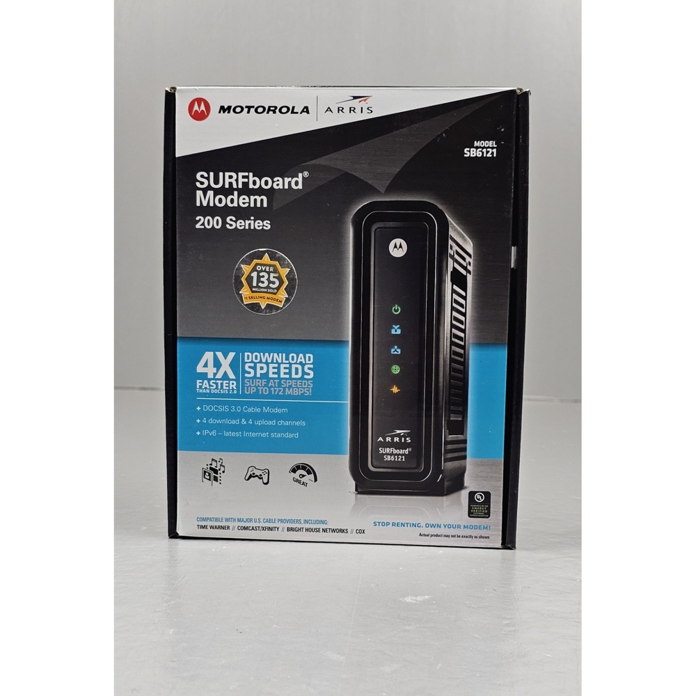 Motorola ARRIS SURFboard SB6121 4x4 DOCSIS 3.0 Cable Modem NOB
